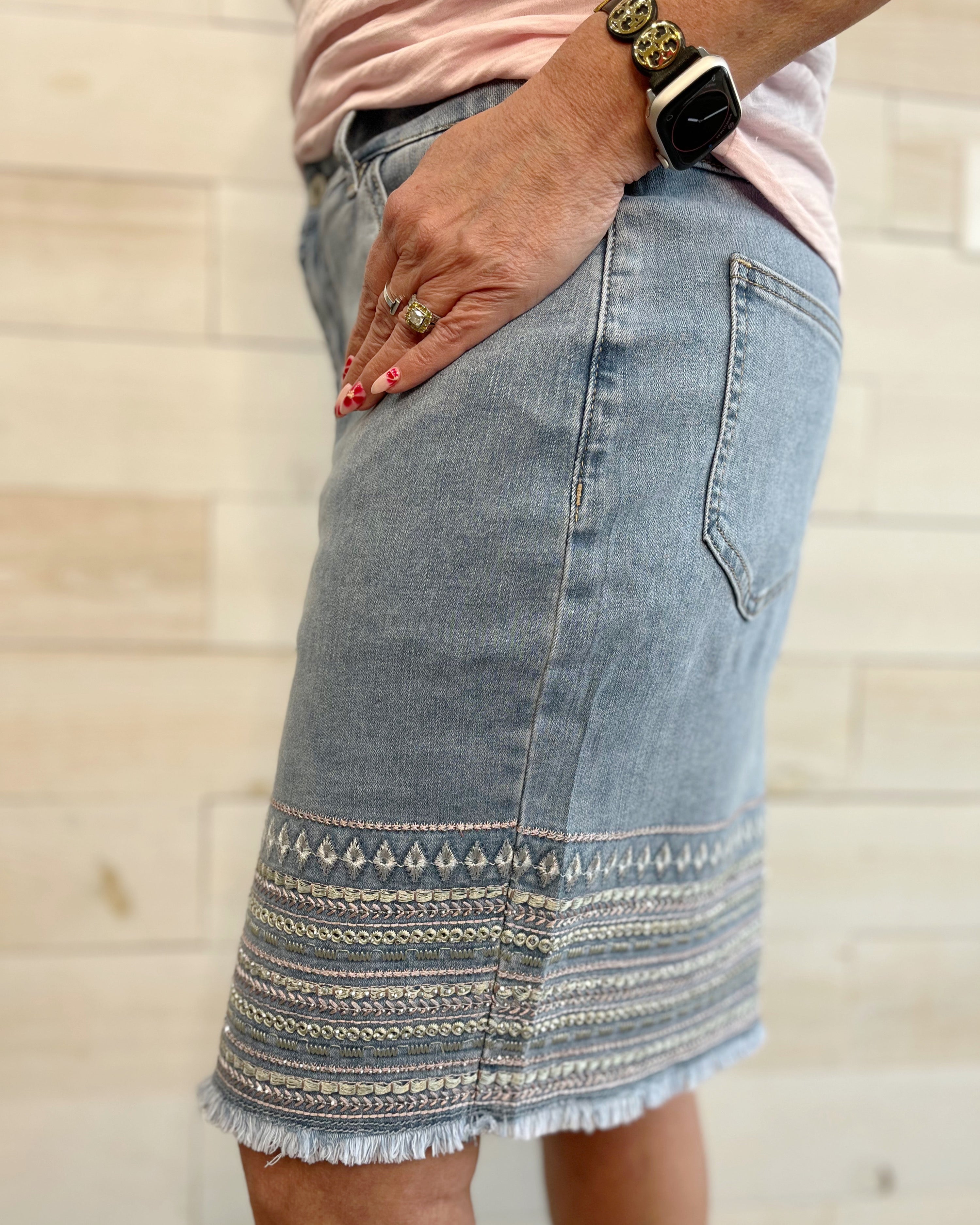 Phoebe Denim Skirt+ with shorts inside