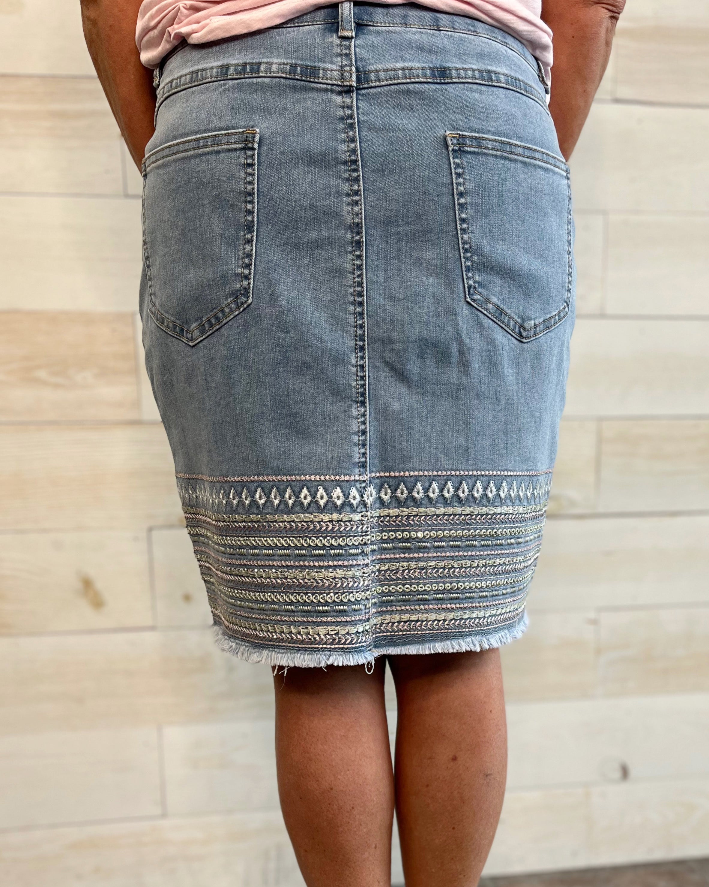 Phoebe Denim Skirt+ with shorts inside