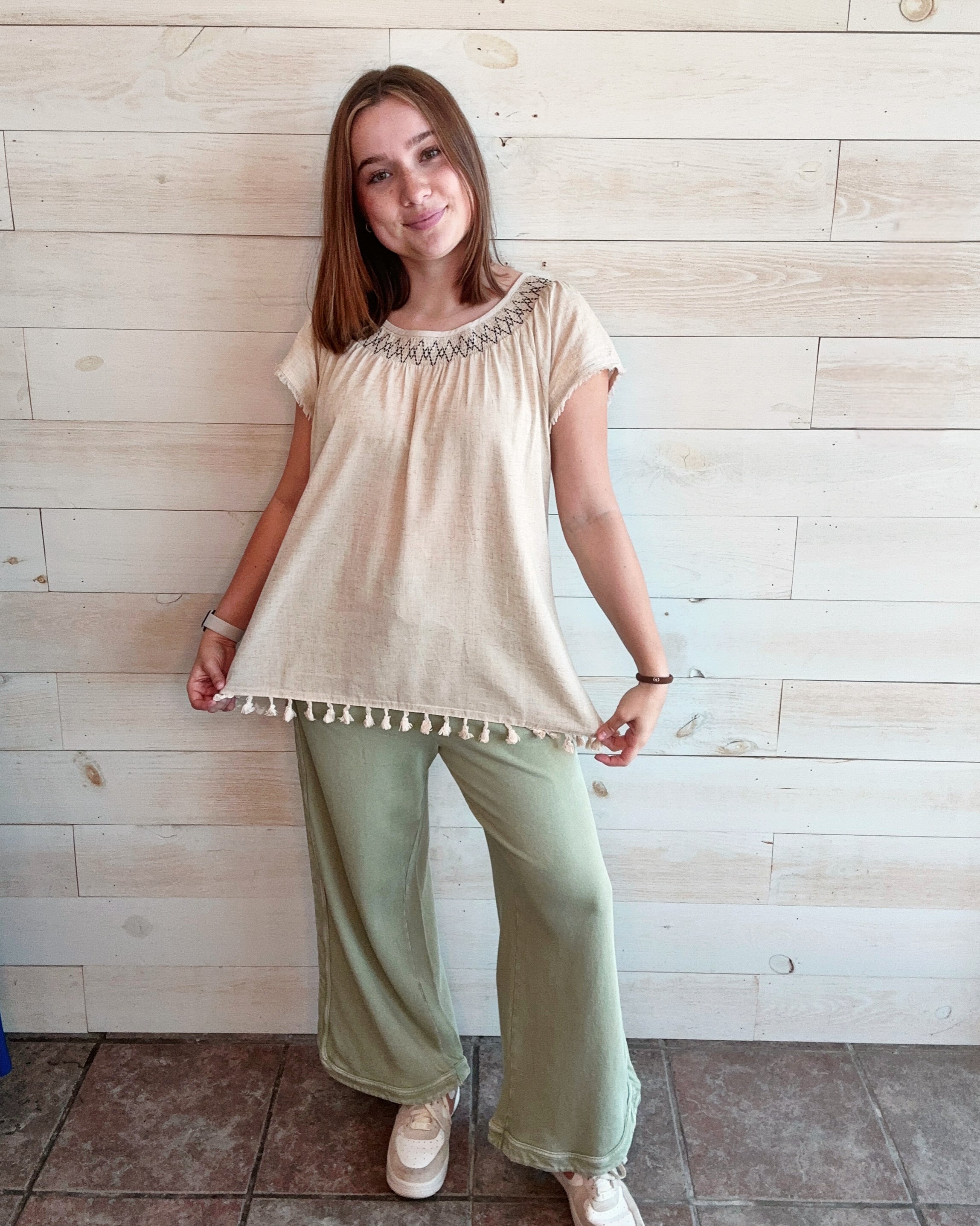 In Love Tassel Hem Top