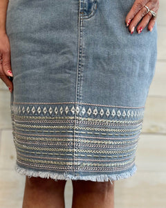 Phoebe Denim Skirt+ with shorts inside