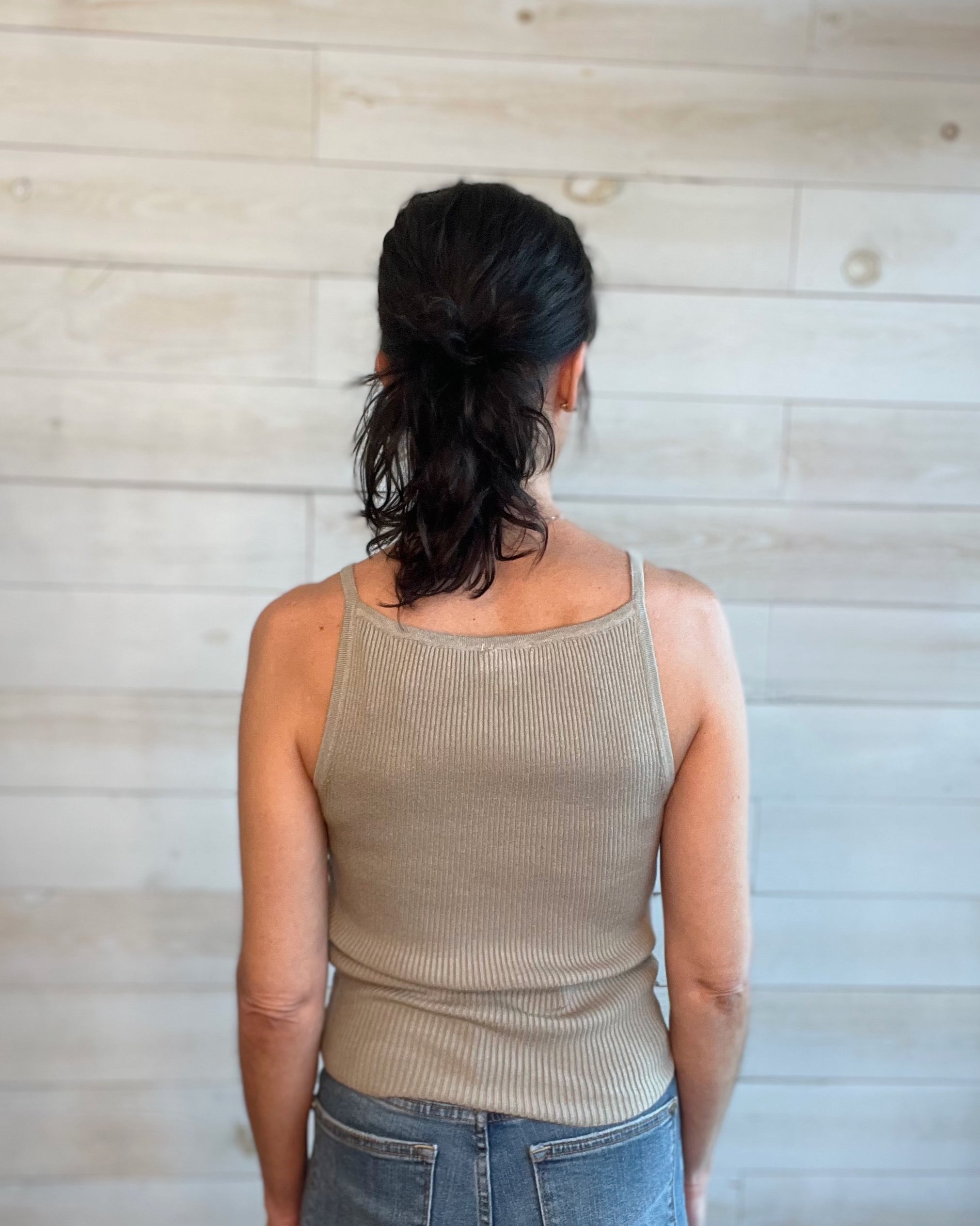 Knit Ribbed Tank- Available in Black and Sage Green