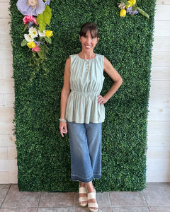 Sophisticated Flirt Linen Blend Top