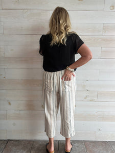 Stripes For Days Linen Cropped Pants