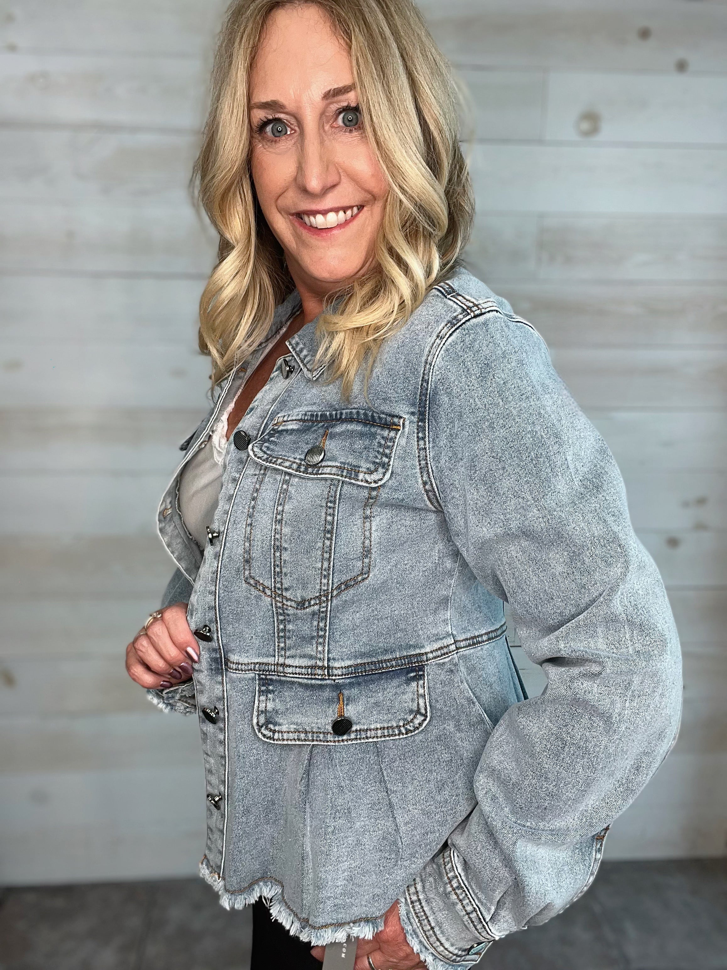 Destiny Calls Peplum Denim Jacket