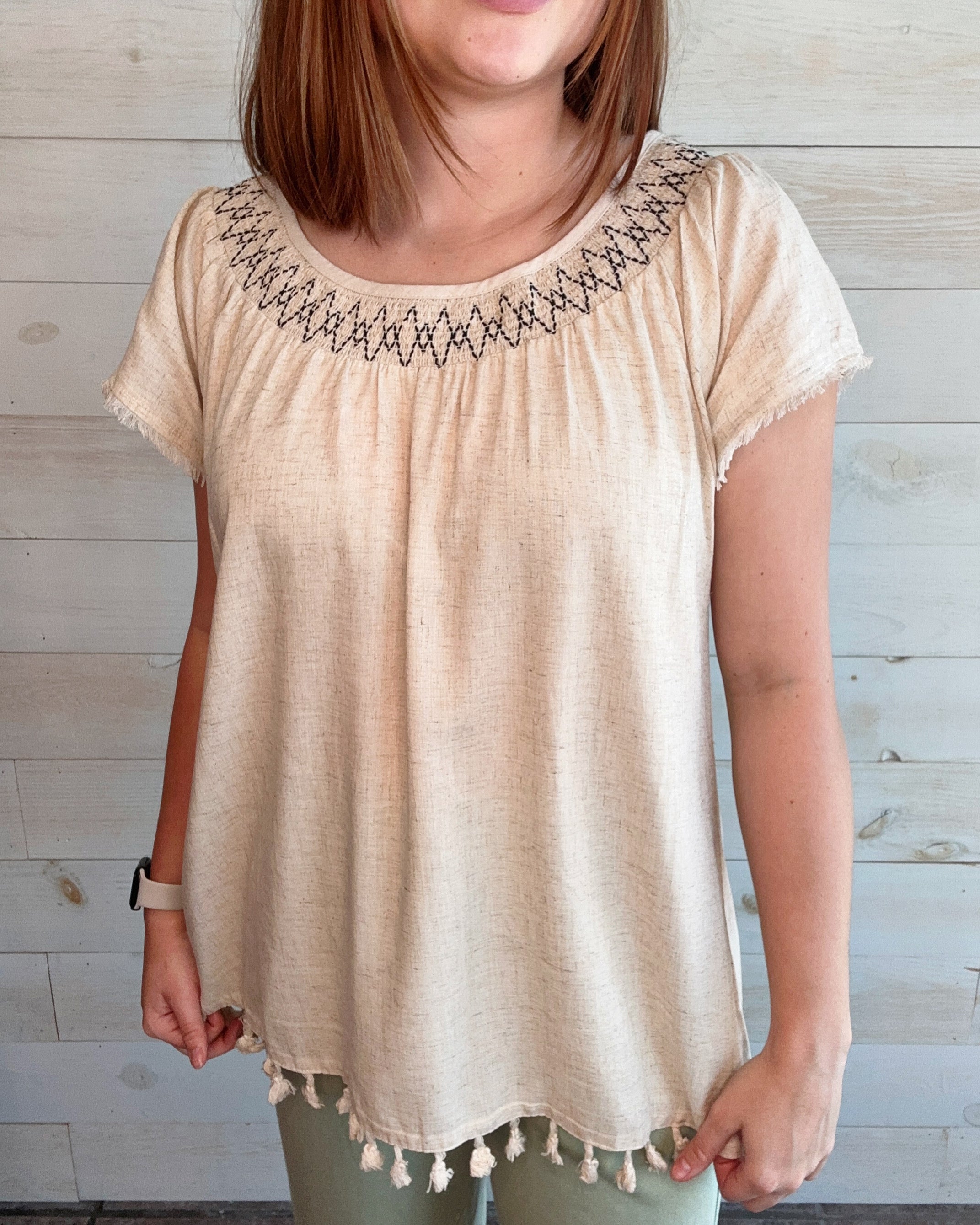 In Love Tassel Hem Top