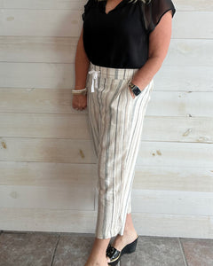 Stripes For Days Linen Cropped Pants