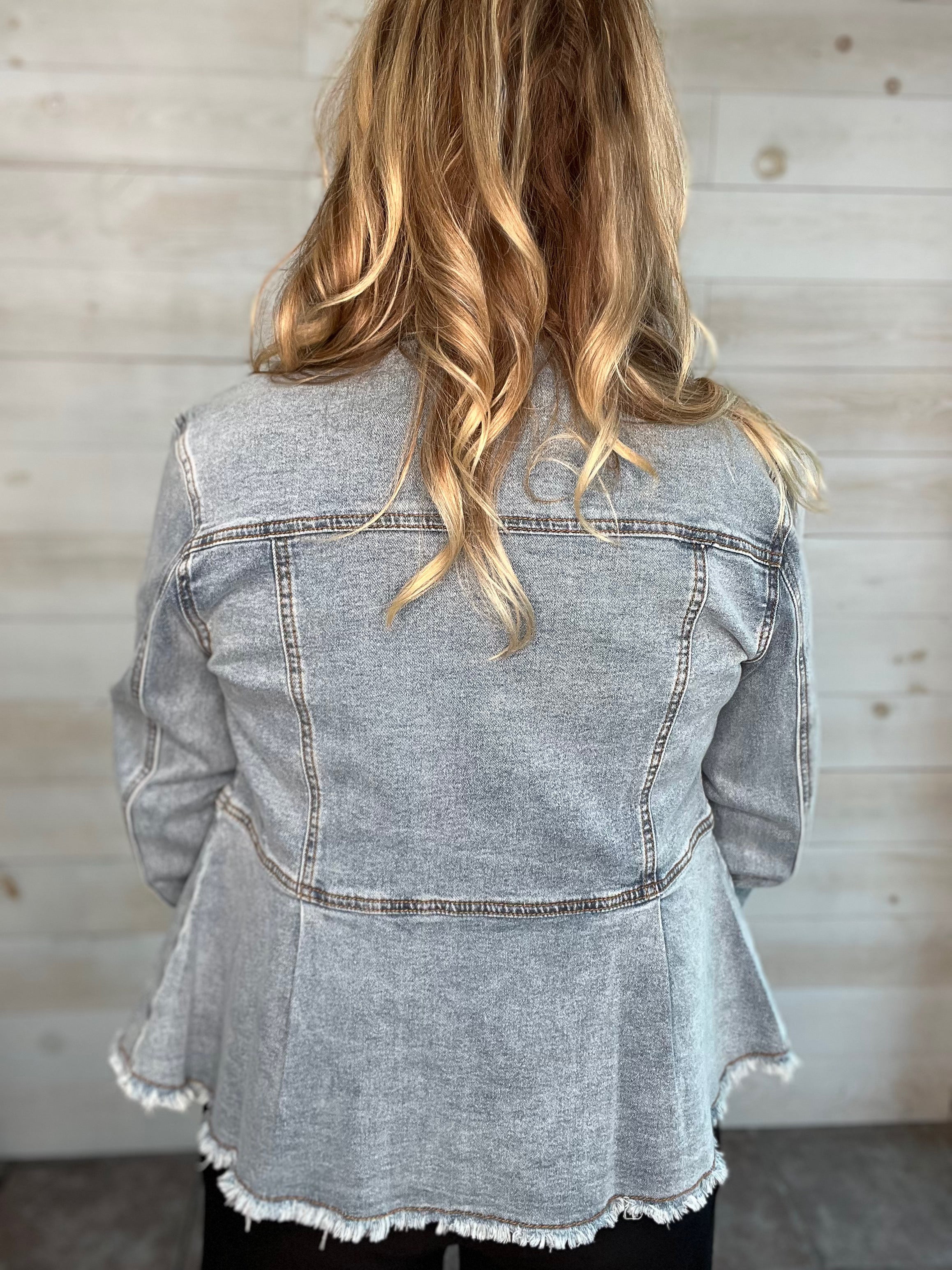 Destiny Calls Peplum Denim Jacket