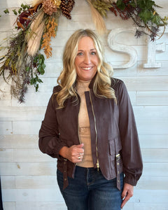 Urban Suede Jacket in Chocolate Brown