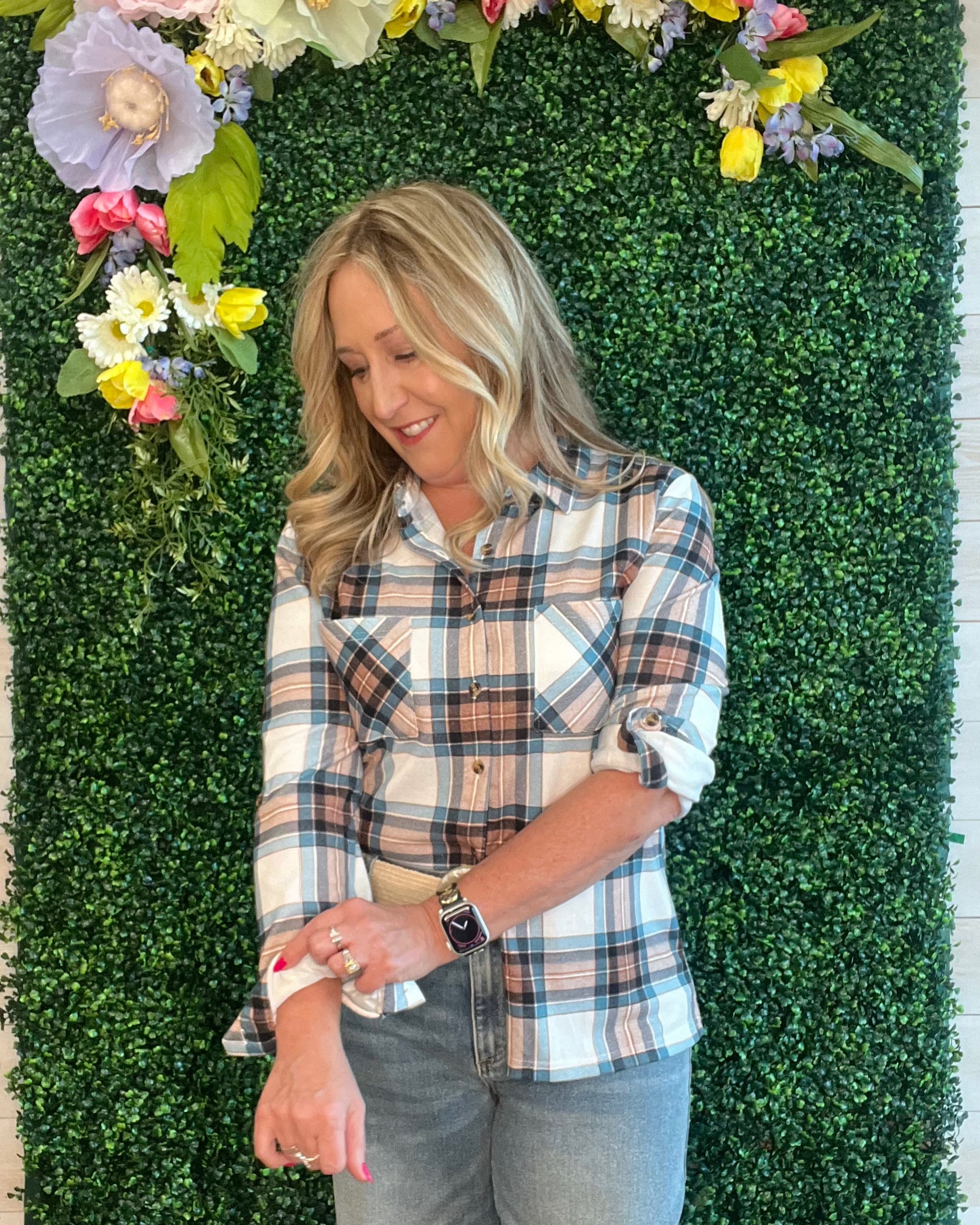 Weekend Flannel Button Down Top