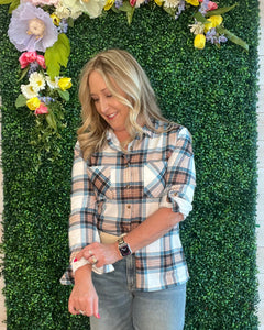 Weekend Flannel Button Down Top