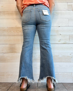 Tessa Kick Flare Frayed Bottom Jeans