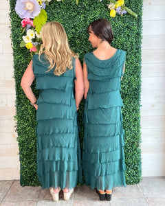 One and Only Italian Silk Ruffle Dress