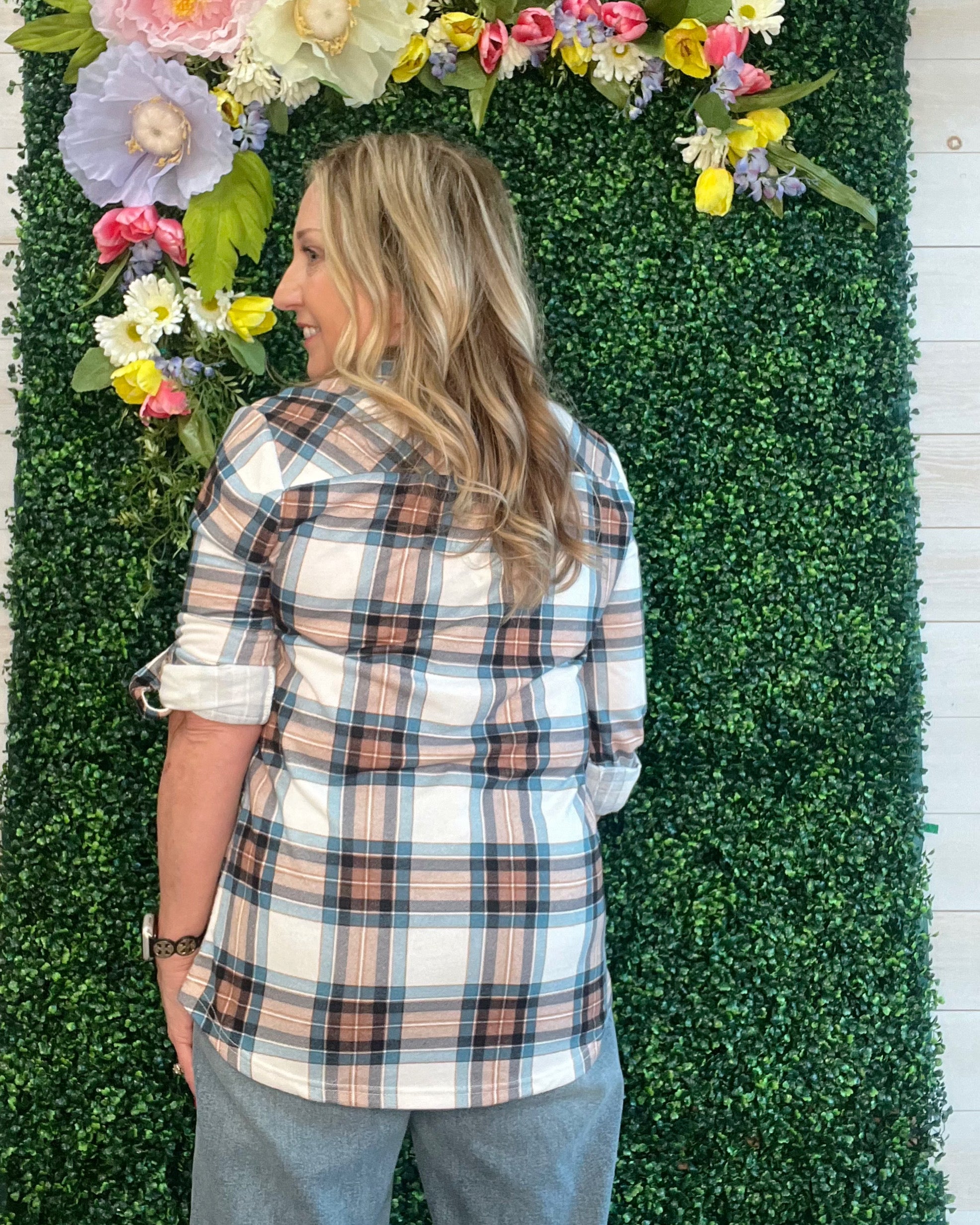 Weekend Flannel Button Down Top