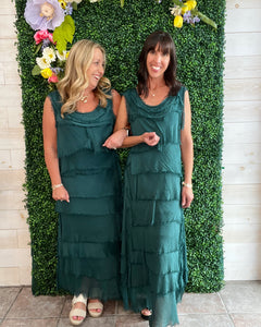 One and Only Italian Silk Ruffle Dress