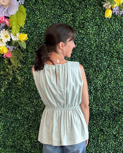 Sophisticated Flirt Linen Blend Top