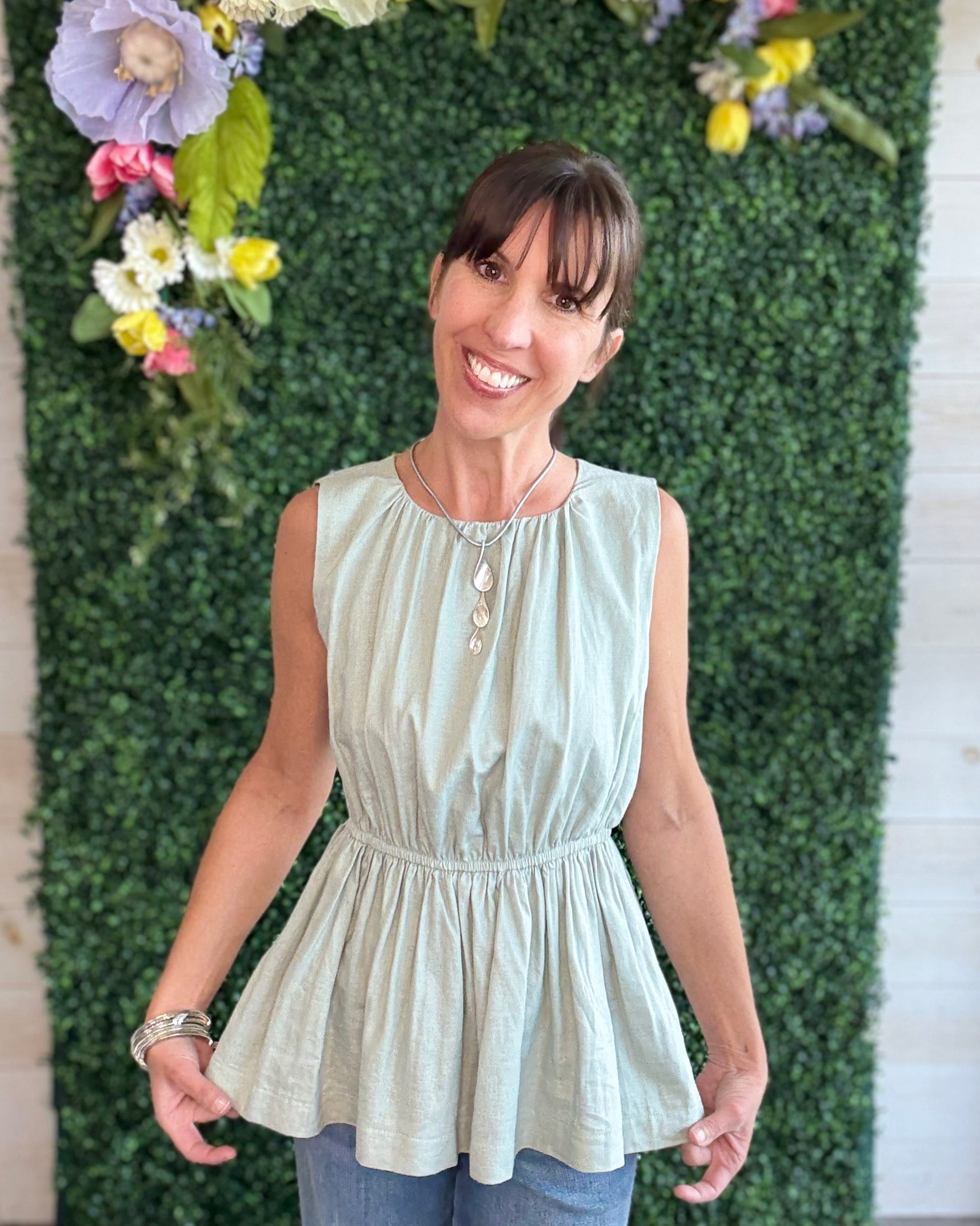 Sophisticated Flirt Linen Blend Top
