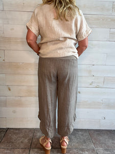 Made in Italy Cropped Linen Pants