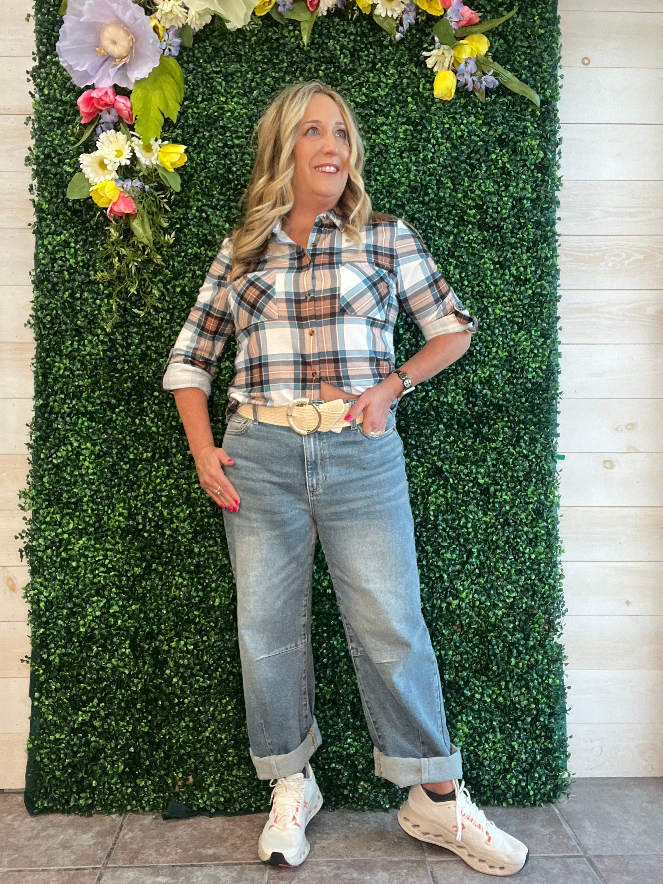 Weekend Flannel Button Down Top