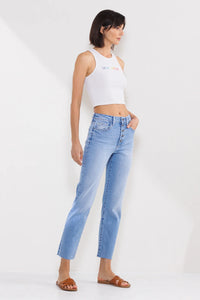 Brielle Button Fly Straight Leg Jeans